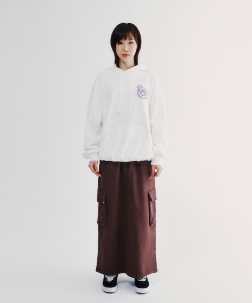 MAXI CARGO SWEAT SKIRT_BROWN(IK2EFFPA02A)