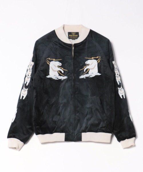 HOUSTON（ヒューストン）の「HOUSTON ヴィンテージ加工スカジャン(ALASKA)（スカジャン・メンズ・ブラック・MEDIUM/X-LARGE/XX-LARGE/LARGE）」の4枚目の写真