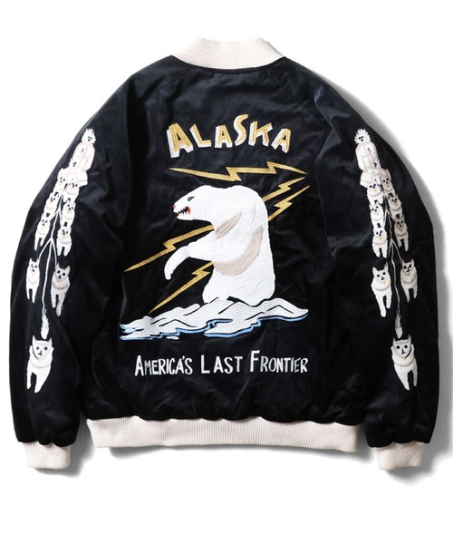HOUSTON（ヒューストン）の「HOUSTON ヴィンテージ加工スカジャン(ALASKA)（スカジャン・メンズ・ブラック・MEDIUM/X-LARGE/XX-LARGE/LARGE）」の5枚目の写真