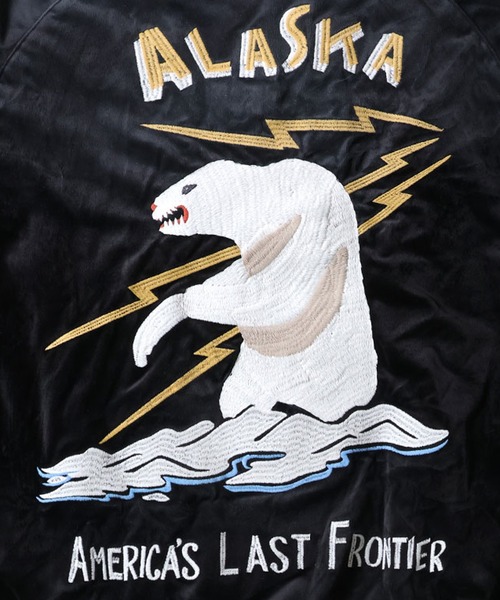 HOUSTON（ヒューストン）の「HOUSTON ヴィンテージ加工スカジャン(ALASKA)（スカジャン・メンズ・ブラック・MEDIUM/X-LARGE/XX-LARGE/LARGE）」の8枚目の写真