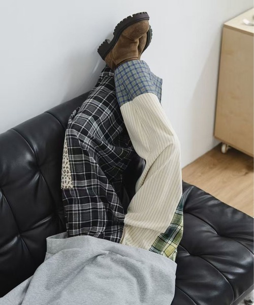 AsheKsha(アシクシャ)の「アメリカンスタイルのトレンドパッチワークルーズワイドパンツ(その他パンツ・レディース・ブラック・S/M)」の6枚目の写真