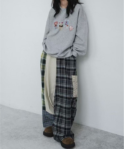 AsheKsha(アシクシャ)の「アメリカンスタイルのトレンドパッチワークルーズワイドパンツ(その他パンツ・レディース・ブラック・S/M)」の11枚目の写真
