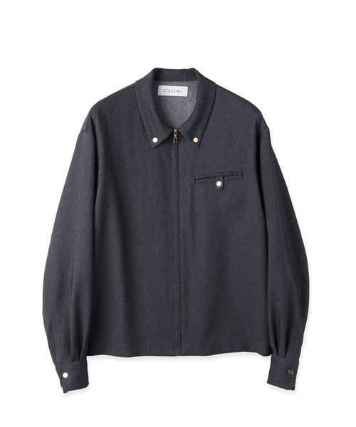 CULLNI(クルニ)の「Denim Like Button-Tab Pocket Zip Up Shirt(シャツ/ブラウス・メンズ・ネイビー/ブルー/ブラック・2/1/0)」の2枚目の写真