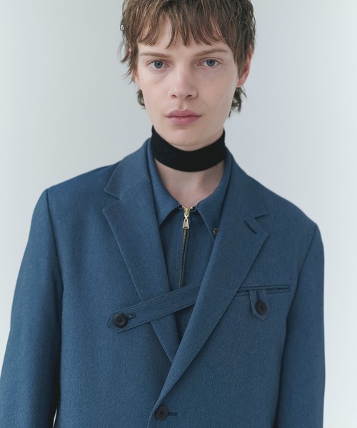 CULLNI(クルニ)の「Denim Like Button-Tab Pocket Zip Up Shirt(シャツ/ブラウス・メンズ・ネイビー/ブルー/ブラック・2/1/0)」の7枚目の写真