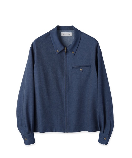 CULLNI(クルニ)の「Denim Like Button-Tab Pocket Zip Up Shirt(シャツ/ブラウス・メンズ・ネイビー/ブルー/ブラック・2/1/0)」の8枚目の写真