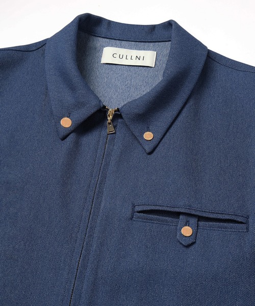 CULLNI(クルニ)の「Denim Like Button-Tab Pocket Zip Up Shirt(シャツ/ブラウス・メンズ・ネイビー/ブルー/ブラック・2/1/0)」の10枚目の写真