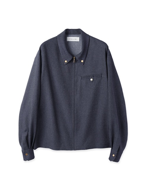 CULLNI(クルニ)の「Faux Denim Button-Tab Pocket Zip Up Shirt(シャツ/ブラウス・メンズ・ネイビー/ブルー/ブラック・2/1/0)」の16枚目の写真
