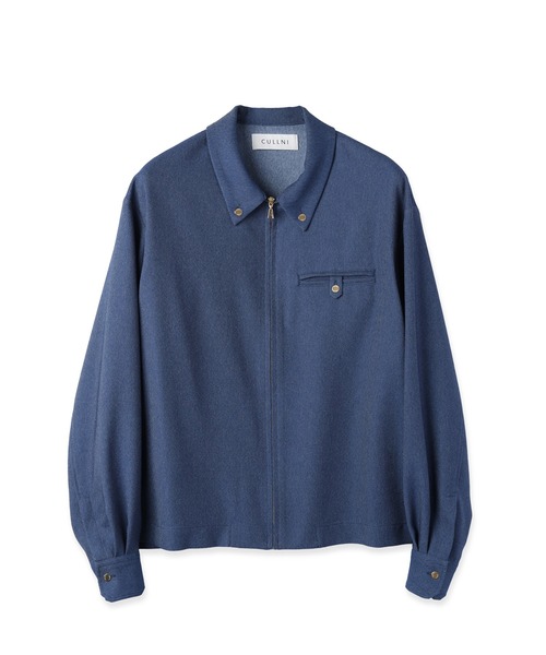 CULLNI(クルニ)の「Faux Denim Button-Tab Pocket Zip Up Shirt(シャツ/ブラウス・メンズ・ネイビー/ブルー/ブラック・2/1/0)」の14枚目の写真
