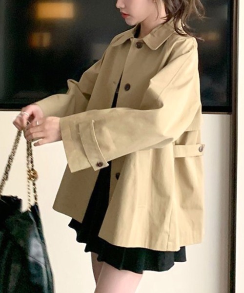SHEENA(シーナ)の「ステンカラーショートコート(ステンカラーコート・レディース・ベージュ・M)」の1枚目の写真