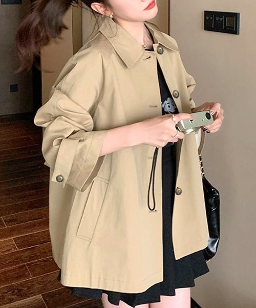 SHEENA(シーナ)の「ステンカラーショートコート(ステンカラーコート・レディース・ベージュ・M)」の3枚目の写真