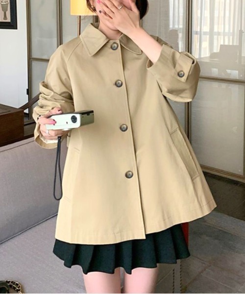 SHEENA(シーナ)の「ステンカラーショートコート(ステンカラーコート・レディース・ベージュ・M)」の6枚目の写真
