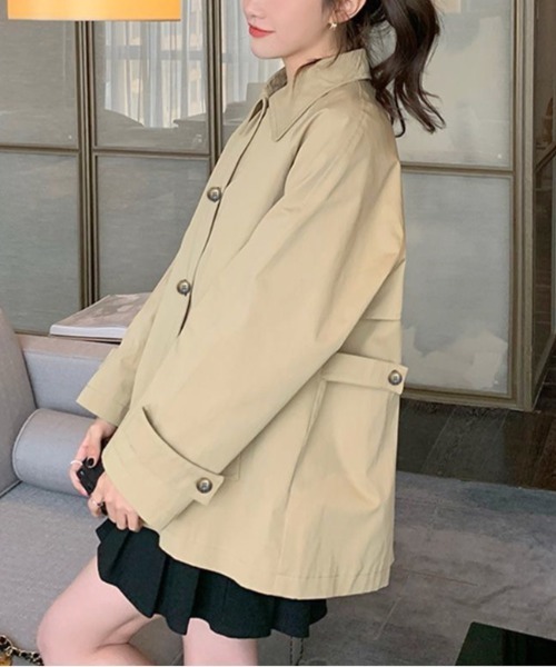SHEENA(シーナ)の「ステンカラーショートコート(ステンカラーコート・レディース・ベージュ・M)」の7枚目の写真