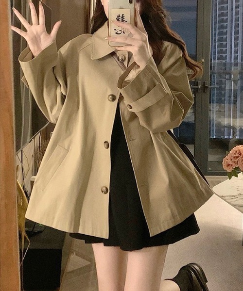 SHEENA(シーナ)の「ステンカラーショートコート(ステンカラーコート・レディース・ベージュ・M)」の13枚目の写真