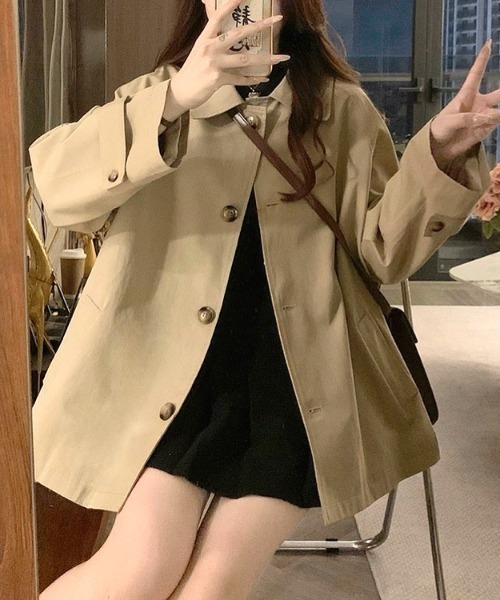 SHEENA(シーナ)の「ステンカラーショートコート(ステンカラーコート・レディース・ベージュ・M)」の14枚目の写真