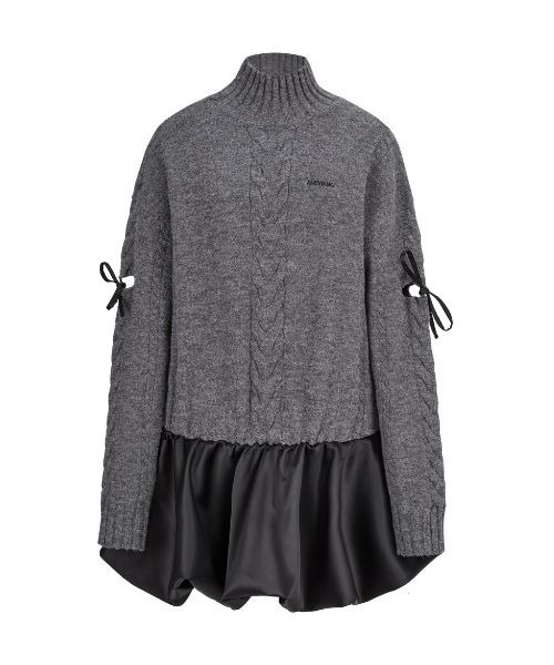 Ribbon Balloon Cutout Dress（ワンピース）｜andwang（アンドワン）の