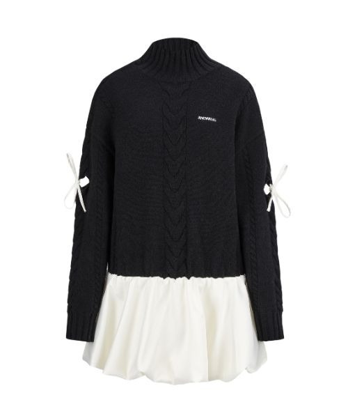 ワンピース andwang Ribbon Balloon Cutout Dress Ribbon Balloon Cutout Dress（ワンピース）｜andwang（アンドワン）の