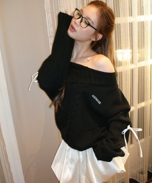 Ribbon Balloon Cutout Dress（ワンピース）｜andwang（アンドワン）の