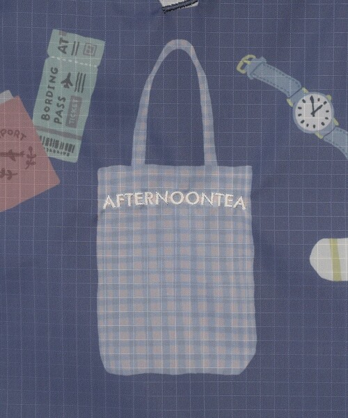 Afternoon Tea(アフタヌーンティー)の「トラベルポケッタブルショッピングバッグL(エコバッグ/サブバッグ・レディース・ネイビー・ONE SIZE)」の5枚目の写真