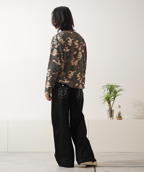 1111clothing(ワンフォークロージング)の「カモフラージュ サーマル ヘンリーネック ロングスリーブ Tシャツ / Camouflage Thermal Henley Neck Long Sleeve T-Shirt(Tシャツ/カットソー・メンズ・カーキ系1/カーキ系2・L/M)」の9枚目の写真