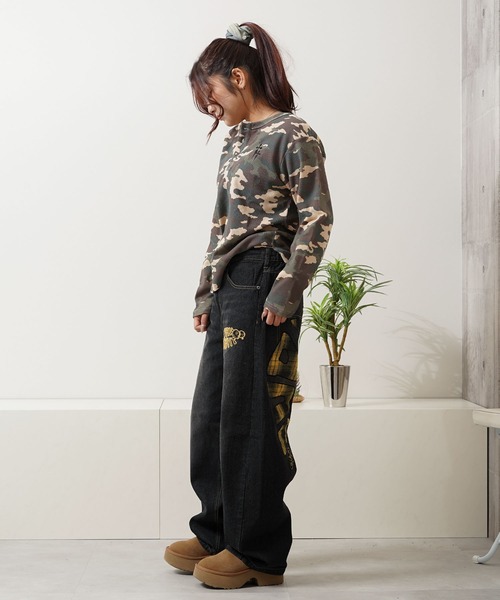 1111clothing(ワンフォークロージング)の「カモフラージュ サーマル ヘンリーネック ロングスリーブ Tシャツ / Camouflage Thermal Henley Neck Long Sleeve T-Shirt(Tシャツ/カットソー・メンズ・カーキ系1/カーキ系2・L/M)」の10枚目の写真