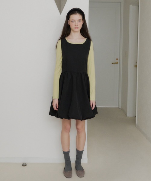 GIUNON（ジウノン）の「2way switching balloon dress / 2way切り替えバルーンワンピ（ワンピース・レディース・ブラック・0/1）」の11枚目の写真