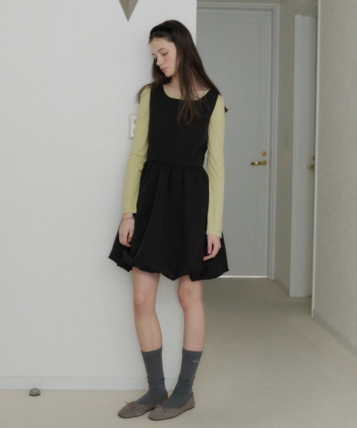 GIUNON（ジウノン）の「2way switching balloon dress / 2way切り替えバルーンワンピ（ワンピース・レディース・ブラック・0/1）」の12枚目の写真