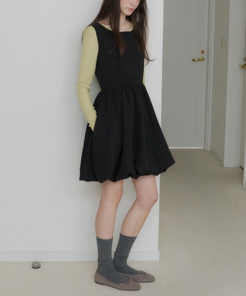 GIUNON（ジウノン）の「2way switching balloon dress / 2way切り替えバルーンワンピ（ワンピース・レディース・ブラック・0/1）」の16枚目の写真