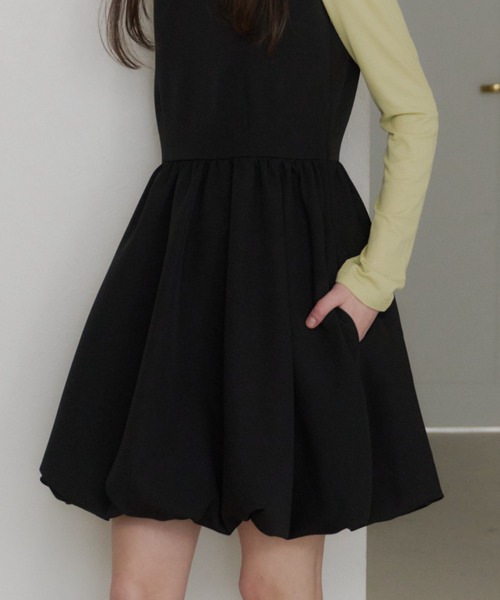 GIUNON（ジウノン）の「2way switching balloon dress / 2way切り替えバルーンワンピ（ワンピース・レディース・ブラック・0/1）」の15枚目の写真