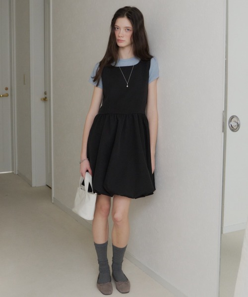 GIUNON（ジウノン）の「2way switching balloon dress / 2way切り替えバルーンワンピ（ワンピース・レディース・ブラック・0/1）」の3枚目の写真