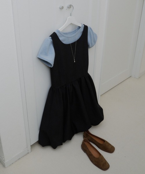 GIUNON（ジウノン）の「2way switching balloon dress / 2way切り替えバルーンワンピ（ワンピース・レディース・ブラック・0/1）」の6枚目の写真