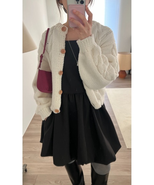 GIUNON（ジウノン）の「2way switching balloon dress / 2way切り替えバルーンワンピ（ワンピース・レディース・ブラック・0/1）」の9枚目の写真