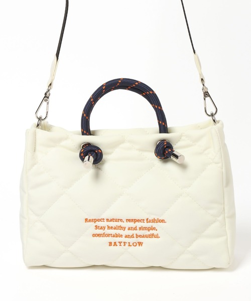 BAYFLOW（ベイフロー）の「[軽量キルト素材]刺繍ロゴキルトショルダー（ショルダーバッグ・レディース・グレー/オフホワイト/ライトブルー/ブラック・FREE）」の21枚目の写真