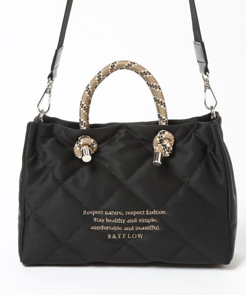 BAYFLOW（ベイフロー）の「[軽量キルト素材]刺繍ロゴキルトショルダー（ショルダーバッグ・レディース・グレー/オフホワイト/ライトブルー/ブラック・FREE）」の19枚目の写真