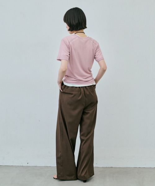 AIC.(エーアイシー)の「シアーハーフスリーブコンパクトTシャツ(Tシャツ/カットソー・レディース・ブラック/ピンク/オフホワイト・FREE)」の17枚目の写真