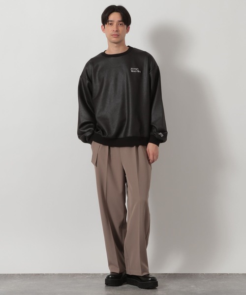 LAKOLE（ラコレ）の「レザーライクロゴプルオーバー/645798（スウェット・メンズ・ラベンダー/ブラック/ベージュ・MEDIUM/LARGE）」の11枚目の写真