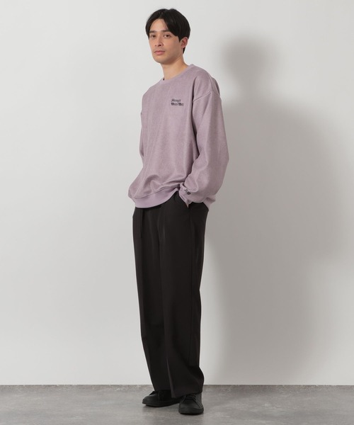 LAKOLE（ラコレ）の「レザーライクロゴプルオーバー/645798（スウェット・メンズ・ラベンダー/ブラック/ベージュ・MEDIUM/LARGE）」の9枚目の写真