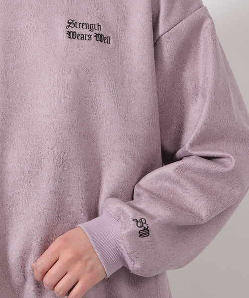 LAKOLE（ラコレ）の「レザーライクロゴプルオーバー/645798（スウェット・メンズ・ラベンダー/ブラック/ベージュ・MEDIUM/LARGE）」の13枚目の写真