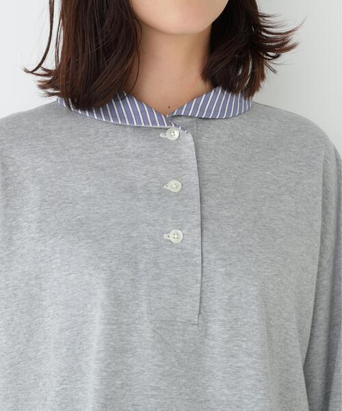 human woman(ヒューマンウーマン)の「◆【接触冷感】COOLMAX プレーティング天竺(Tシャツ/カットソー・レディース・グレー/ネイビー・MEDIUM)」の9枚目の写真