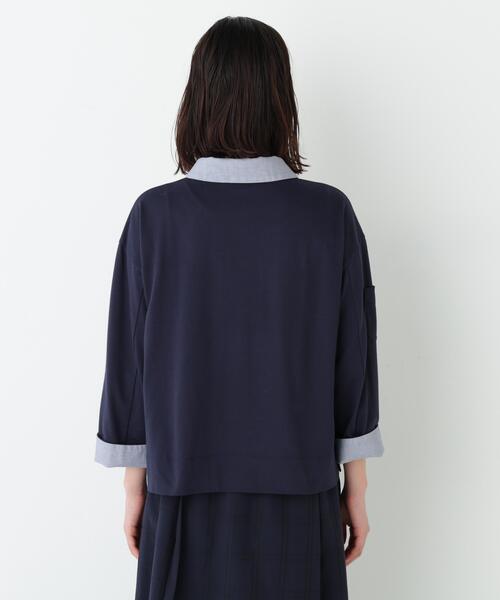 human woman(ヒューマンウーマン)の「◆【接触冷感】COOLMAX プレーティング天竺(Tシャツ/カットソー・レディース・グレー/ネイビー・MEDIUM)」の17枚目の写真