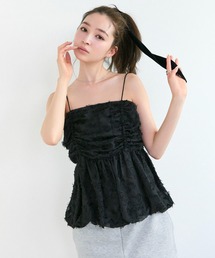 Tiny EDEN（タイニーエデン）の「【セットアップ対応】ギャザーフリンジキャミソール（キャミソール）」