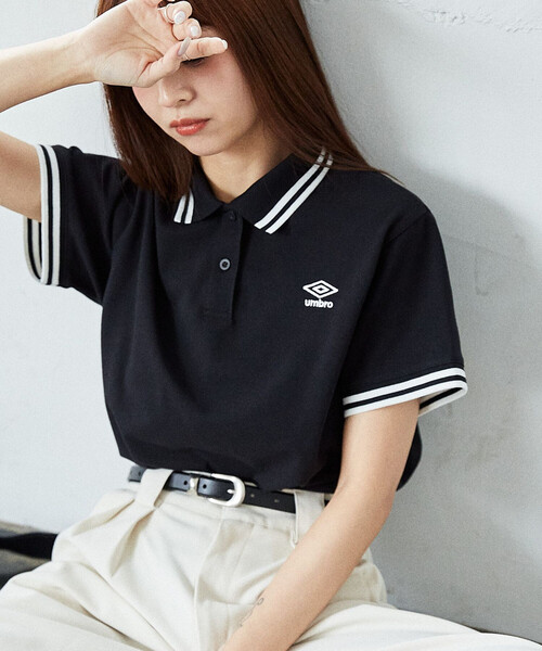 UMBRO(アンブロ)の「UMBRO × PUBLUX/アンブロ 別注 ワンポイント刺繍 鹿の子 ポロシャツ 限定展開(ポロシャツ・レディース・ブラック/ナチュラル/ネイビー/ブラウン・フリ-)」の17枚目の写真