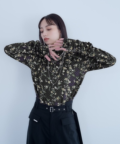 HARE（ハレ）の「フラワードットガラカットソー(HARE)（Tシャツ/カットソー・レディース・ブルー/イエロー/パープル・FREE）」の13枚目の写真