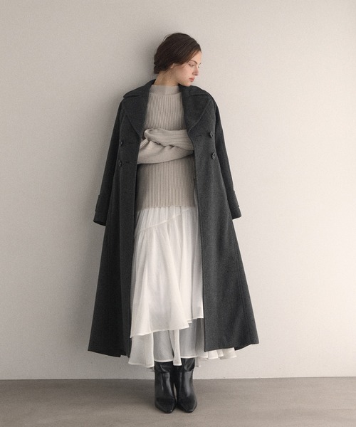 MIELI INVARIANT（ミエリインヴァリアント）の「Milfull Frill Knit Tops（ニット/セーター・レディース・ブラック/グレー・FREE）」の22枚目の写真