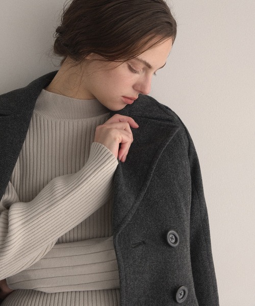 MIELI INVARIANT（ミエリインヴァリアント）の「Milfull Frill Knit Tops（ニット/セーター・レディース・ブラック/グレー・FREE）」の21枚目の写真