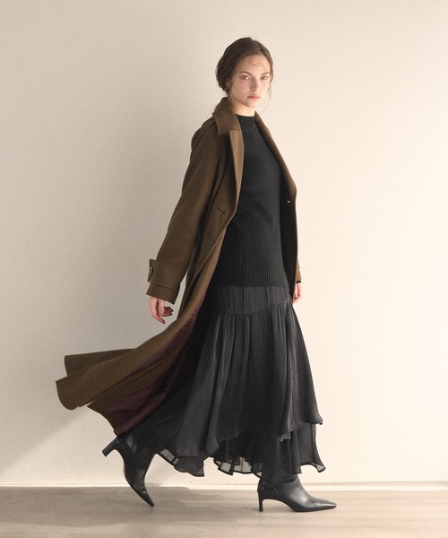 MIELI INVARIANT（ミエリインヴァリアント）の「Milfull Frill Knit Tops（ニット/セーター・レディース・ブラック/グレー・FREE）」の14枚目の写真