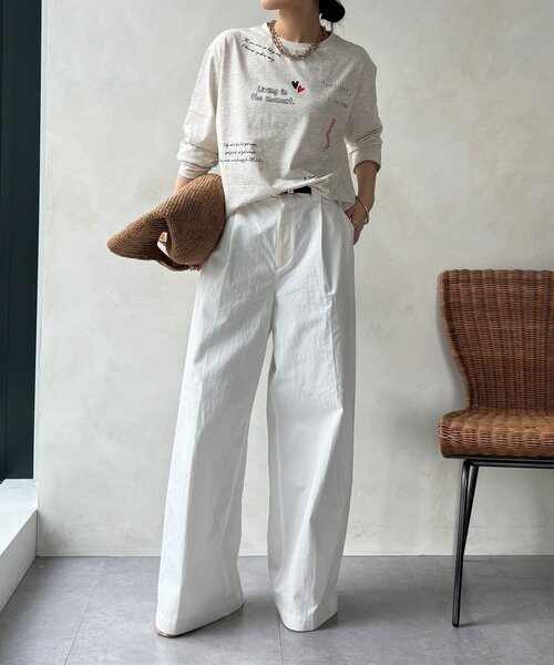 DouDou(ドゥドゥ)の「【WEB限定】レタリングプリントロンTEE(Tシャツ/カットソー・レディース・ブラック/グレー/オフホワイト・FREE)」の20枚目の写真