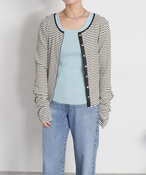 cepo（セポ）の「〈前後2way〉ソウバリ裾デザインパイピングタンクトップ（タンクトップ・レディース・ブラック/オフホワイト/グレー/ラベンダー/チャコール/サックスブルー・M）」の17枚目の写真