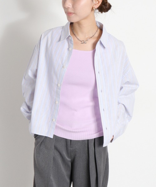 cepo（セポ）の「〈前後2way〉ソウバリ裾デザインパイピングタンクトップ（タンクトップ・レディース・ブラック/オフホワイト/グレー/ラベンダー/チャコール/サックスブルー・M）」の7枚目の写真