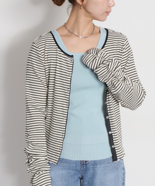 cepo（セポ）の「〈前後2way〉ソウバリ裾デザインパイピングタンクトップ（タンクトップ・レディース・ブラック/オフホワイト/グレー/ラベンダー/チャコール/サックスブルー・M）」の18枚目の写真