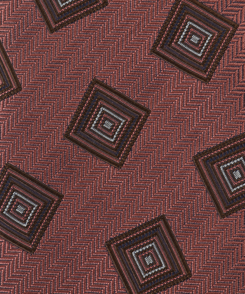 EDIFICE（エディフィス）の「AX スクエアコモンタイ（ネクタイ・メンズ・ピンク/ブラウン/ネイビー・FREE）」の4枚目の写真